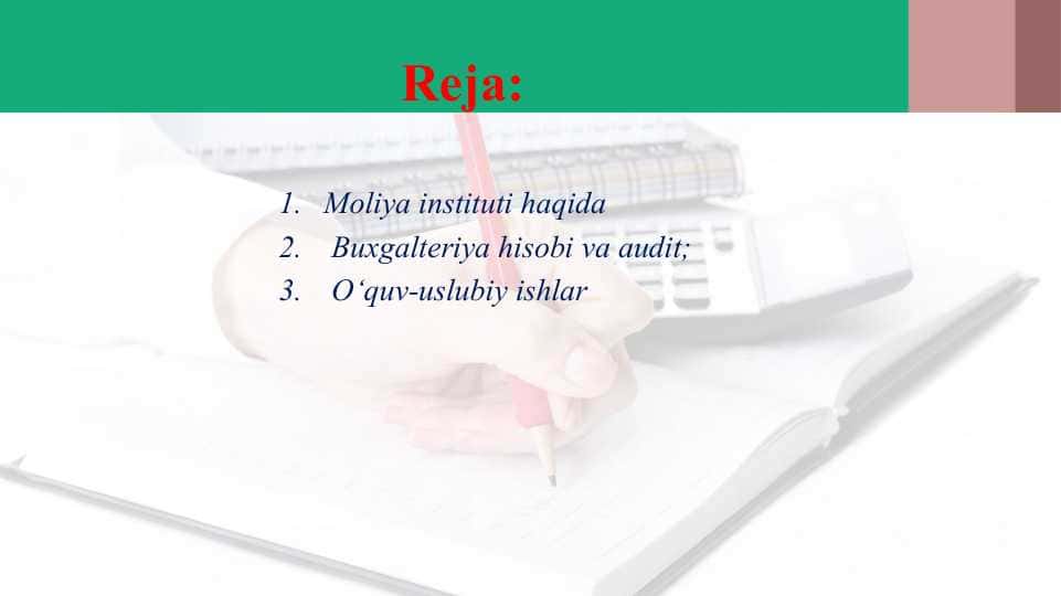 Moliya instituti haqida