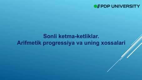 Arifmetik progressiya