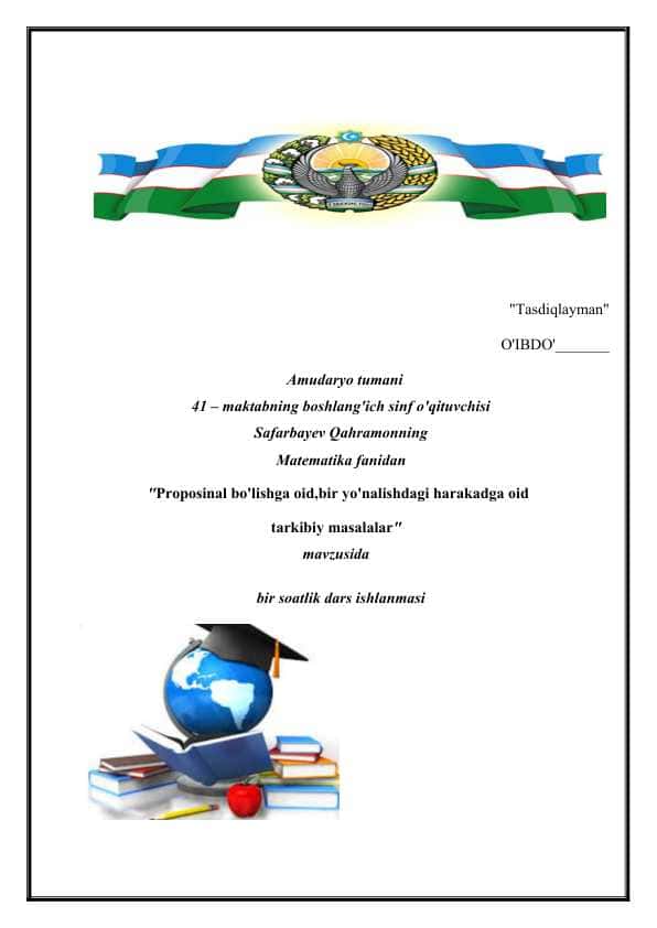 Proposinal bo'lishga oid,bir yo'nalishdagi harakadga oid tarkibiy masalalar