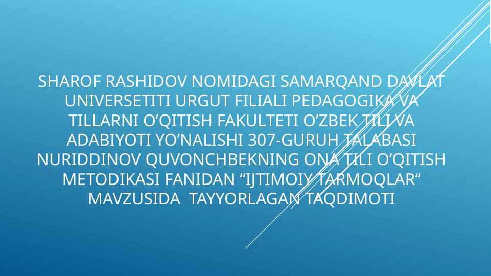 IJTIMOIY TARMOQLAR HAQIDA TAQDIMOT