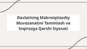 Davlatning makroiqtisodiy muvozanati