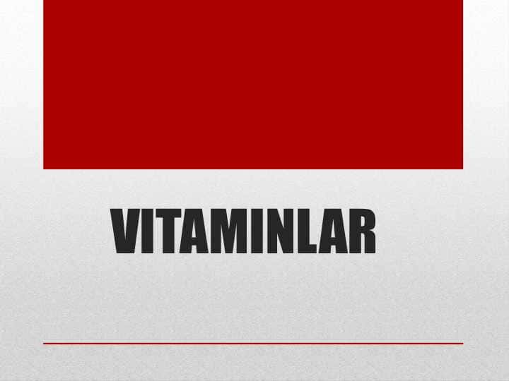 VITAMINLAR