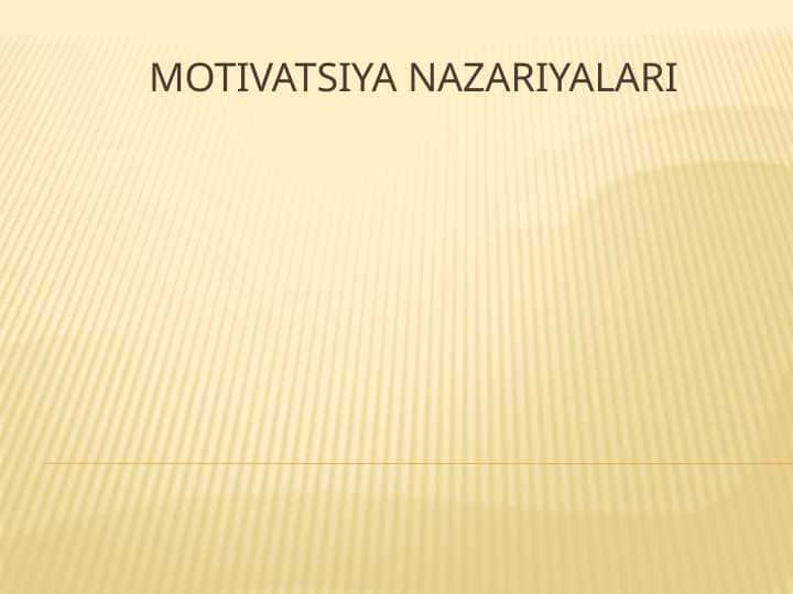 Motivatsiya nazariyalari