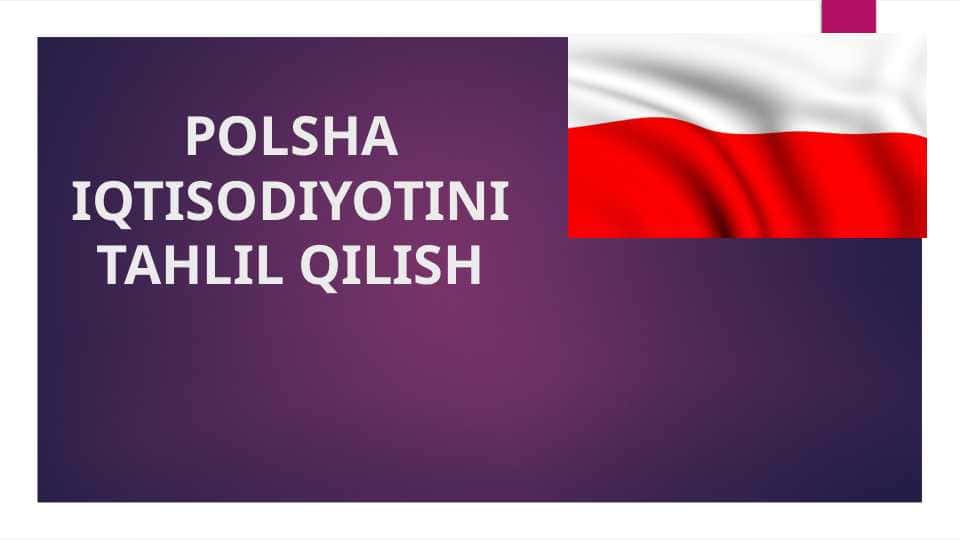 POLSHA IQTISODIYOTINITAHLIL QILISH