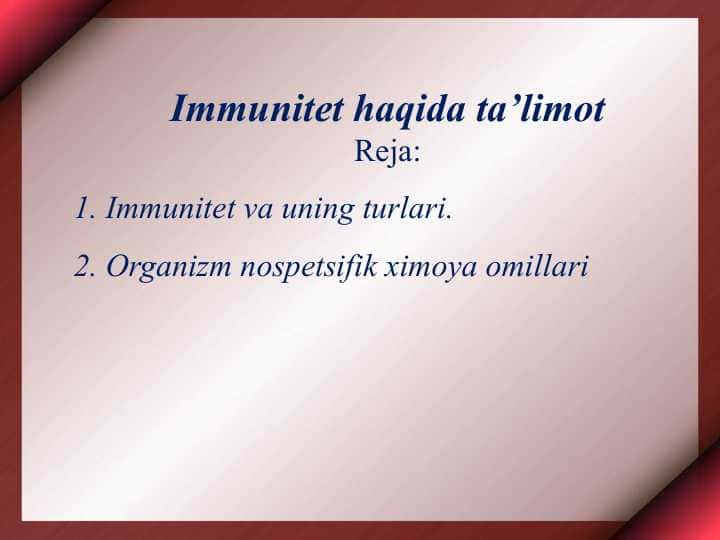 Immunitet haqida ta’limot