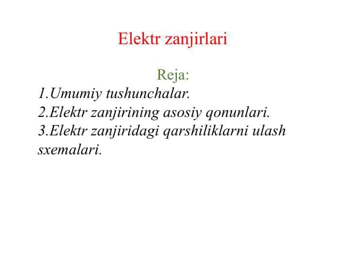 Elektr zanjirlari