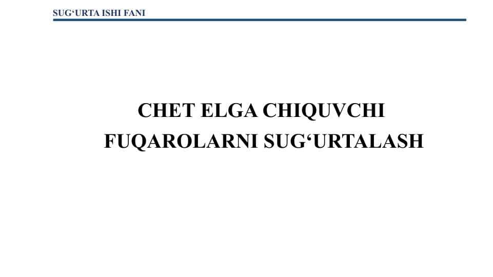 CHET ELGA CHIQUVCHI FUQAROLARNI SUG‘URTALASH