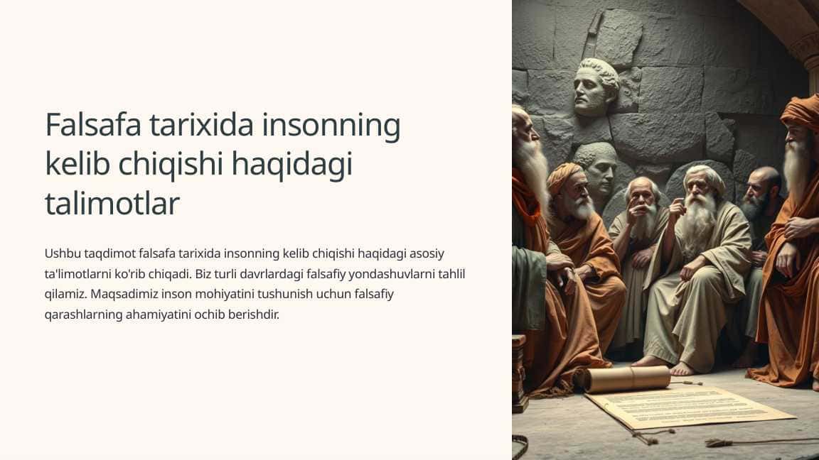 Falsafa tarixida insonning kelib chiqishi haqidagi talimotlar