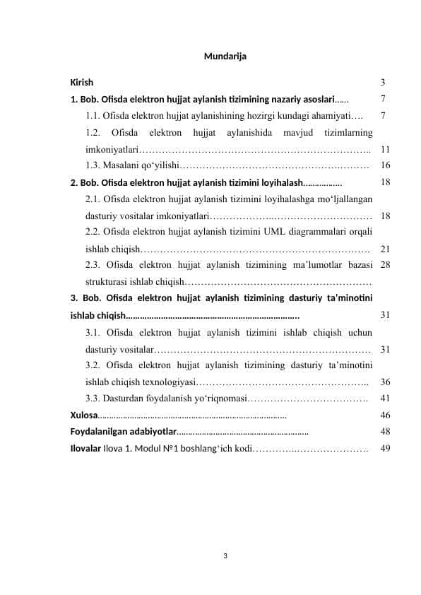 Ofis uchun elektron hujjat aylanishi tizimini ishlab chiqish.