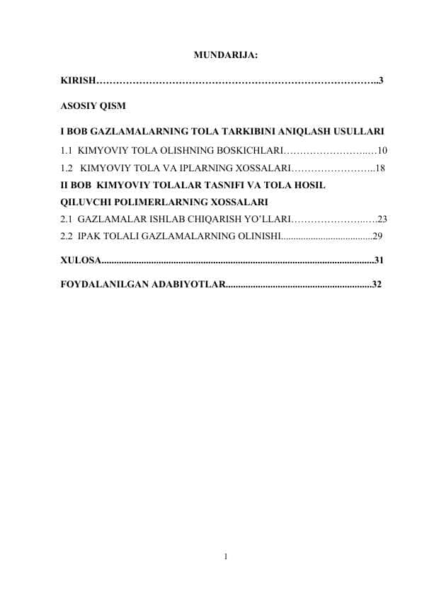 kimyoviy tolalalardan tayyorlangan gazlamalar ularning xossalariga qo'yiladigan talablar
