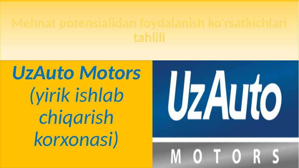 Uz Auto Motors tahlili