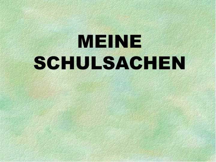 MEINE SCHULSACHEN