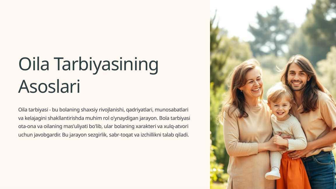 Oila Tarbiyasining Asoslari