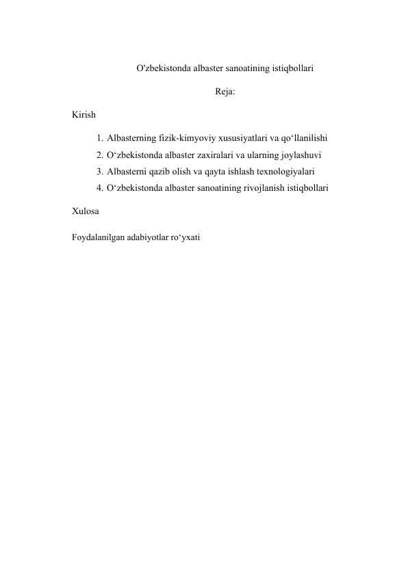 O'zbekistonda albaster sanoatining istiqbollari.docx