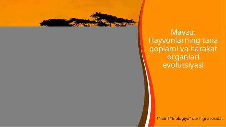Hayvonlarning tana qoplami va harakat organlari evolutsiyasi