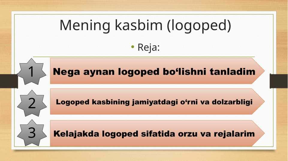 Mening kasbim (logoped)