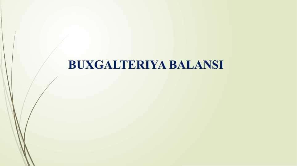 BUXGALTERIYA BALANSI