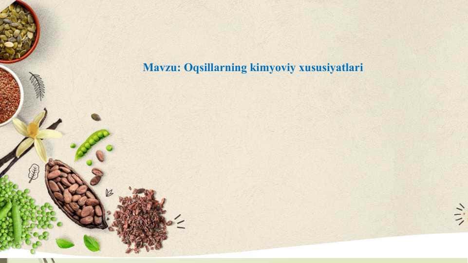 Oqsillarning kimyoviy xususiyatlari