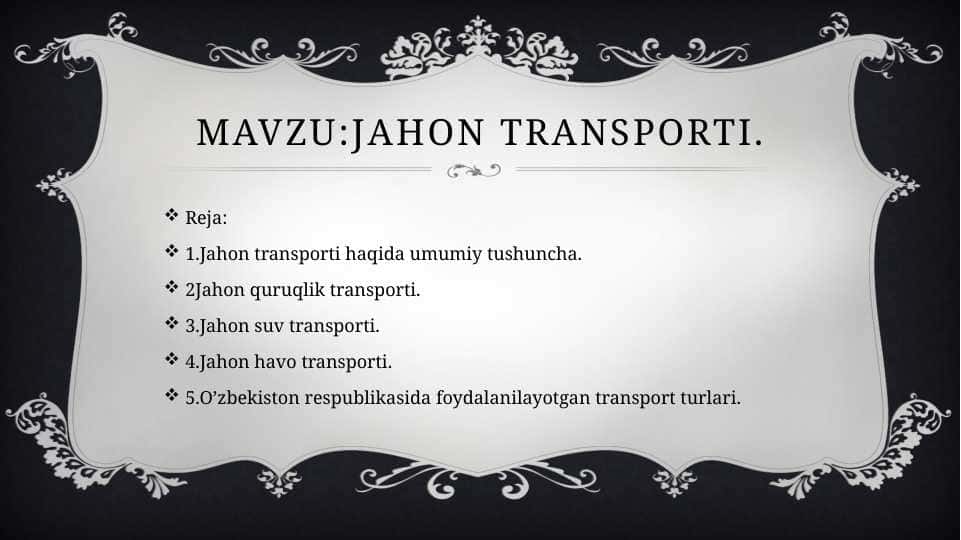 Jahon transporti