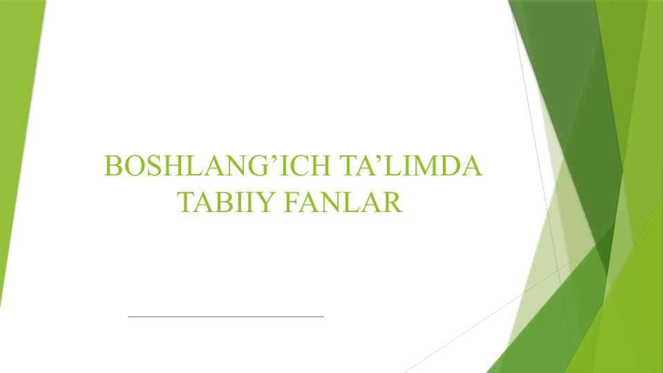 1-2 sinf “Tabiiy fanlar” darsliklari bilan tanishish va taxlil qilish
