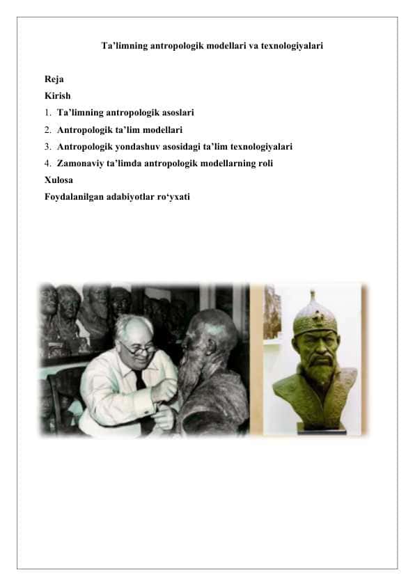 Ta’limning antropologik modellari va texnologiyalari.25