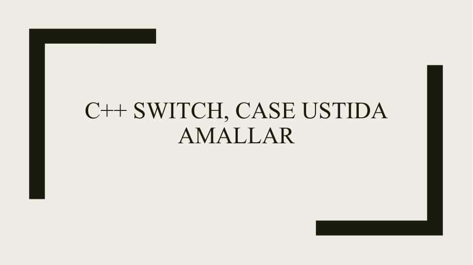 C++ Switch, case ustida amallar