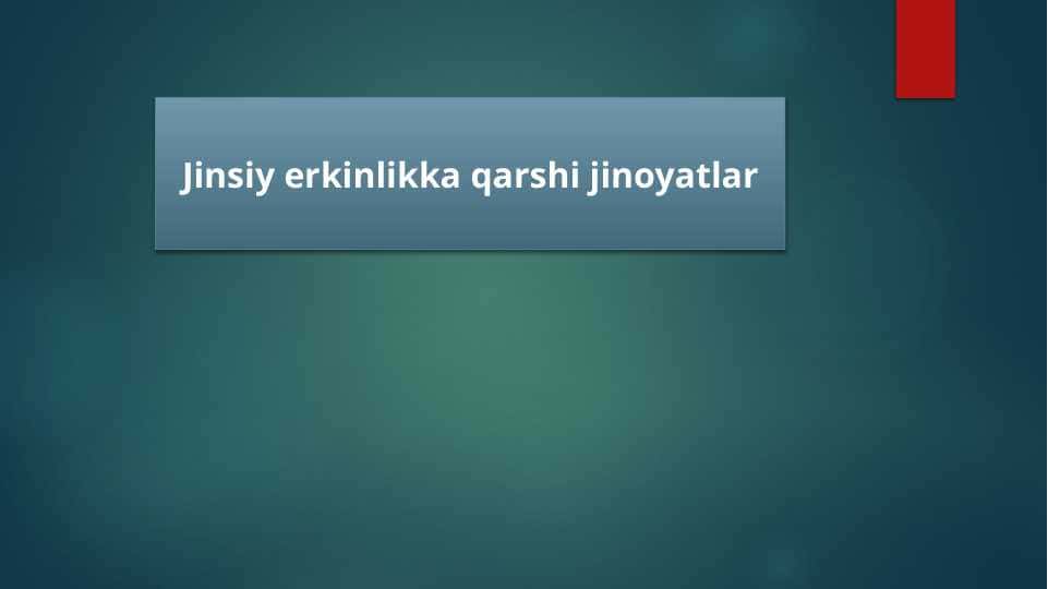 Jinsiy erkinlikka qarshi jinoyatlar