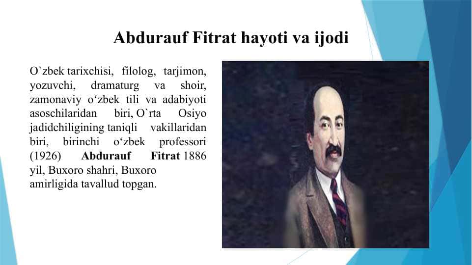 Abdurauf Fitrat hayoti va ijodi