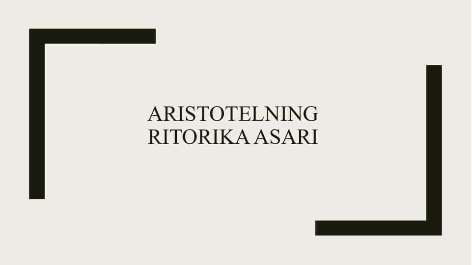 Aristotelning ritorika asari