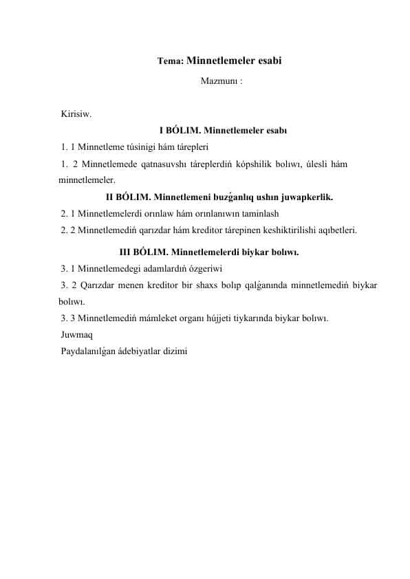 MINNETLEMELER ESABI