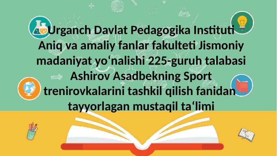 Yengil atletika sport jihozlarida mashqlar bajarish