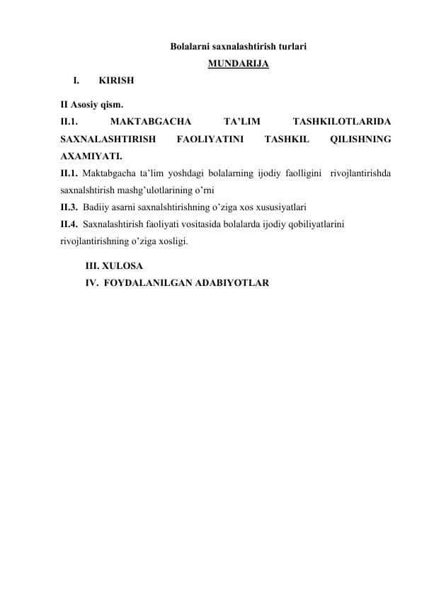 Bolalarni saxnalashtirish turlari