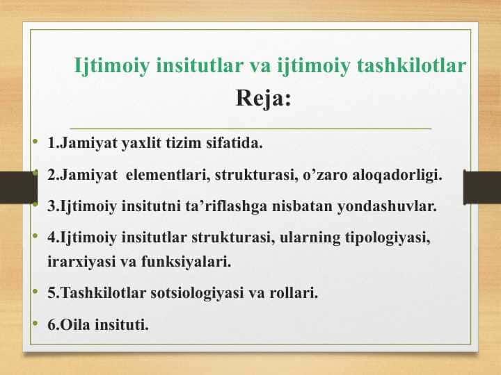 ijtimoiy tashkilotlar