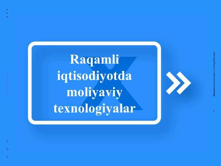 Raqamli iqtisodiyotda moliyaviy texnologiyalar