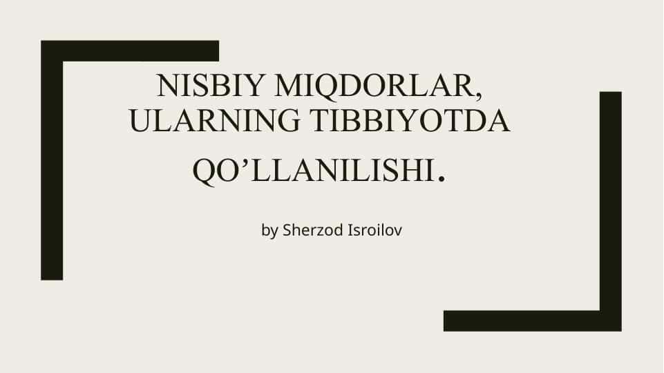 Nisbiy miqdorlar