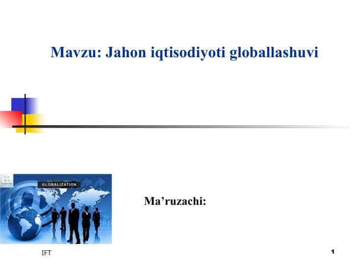 Jahon iqtisodiyoti globallashuvi