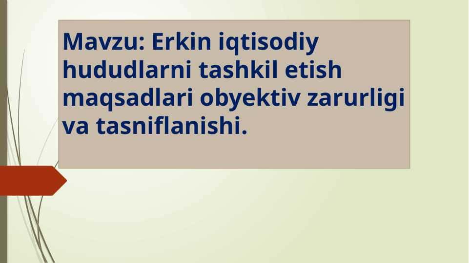 Erkin iqtisodiy hududlarni tashkil etish maqsadlari obyektiv zarurligi va tasniflanishi