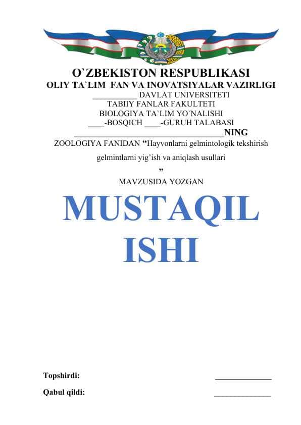 Hayvonlarni gelmintologik tekshiris gelmintlarni yig’ish va aniqlash usullari