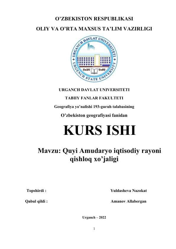 Quyi Amudaryo iqtisodiy rayoni qishloq xo’jaligi.docx