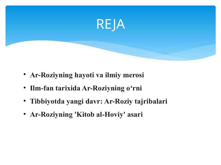 Ar- Roziyaning hayoti va ilmiy merosi