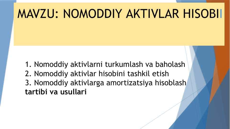 NОMОDDIY АKTIVLАR HISОBII