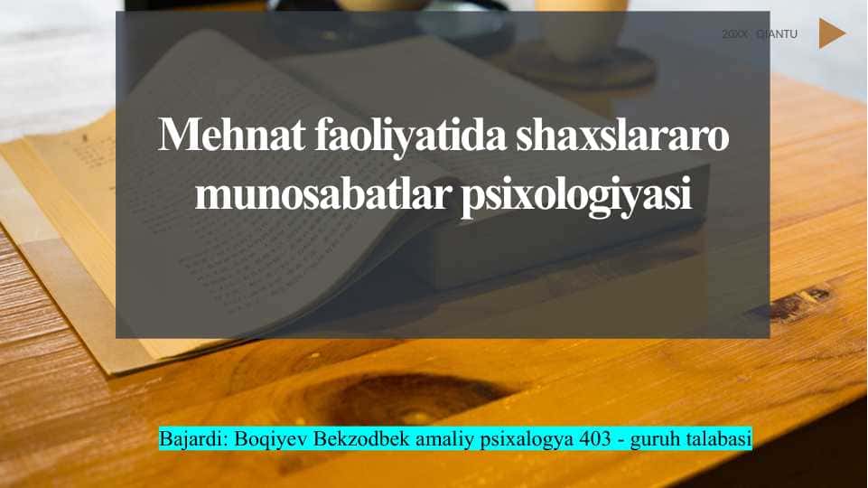 Mehnat faoliyatida shaxslararo munosabatlar psixologiyasi slayd