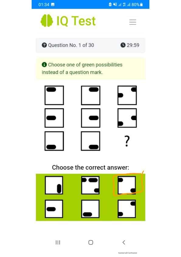 Argos IQ test javoblari