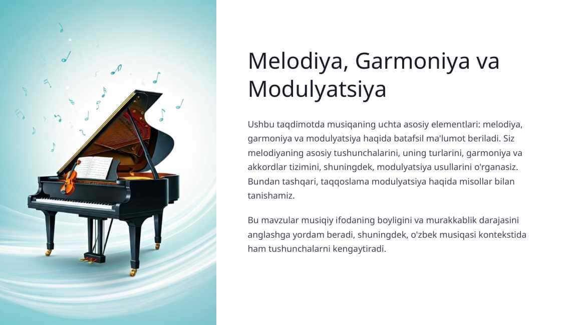Melodiya, Garmoniya va Modulyatsiya