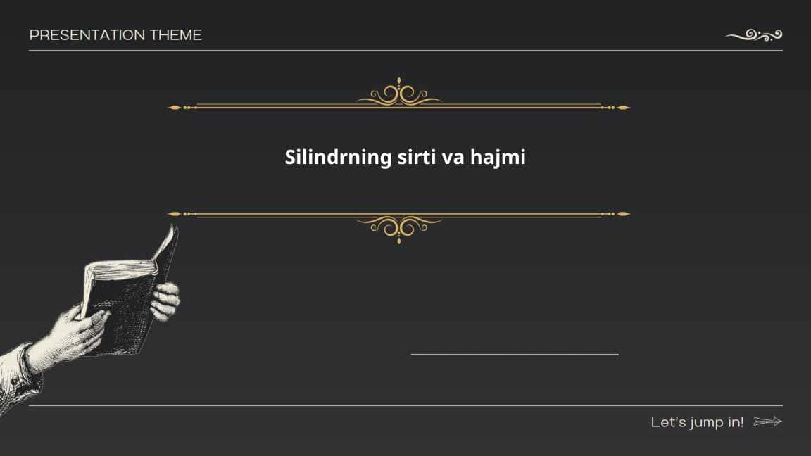 Silindrning sirti va hajmi