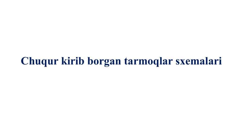 Chuqur kirib borgan tarmoqlar sxemalari