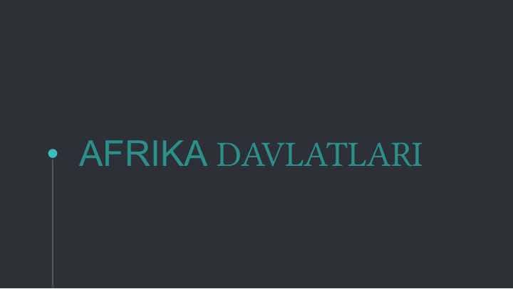 Afrika davltlari soliq tizimi