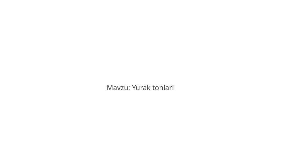 Yurak tonlari