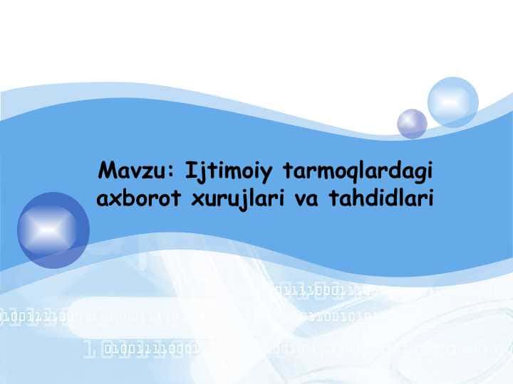 Ijtimoiy tarmoqlardagi axborot xurujlari va tahdidlari