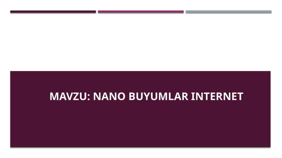 Nano buyumlar internet